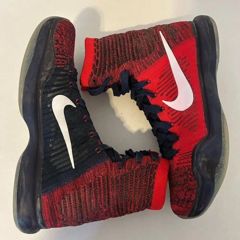 Nike Kobe 10 Elite High American Red Blue Basketball Shoes Mens 8 718763-614
